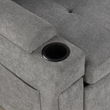 Convertible L Shaped Sofa Couch With Storage, Cup Holders, USB Ports