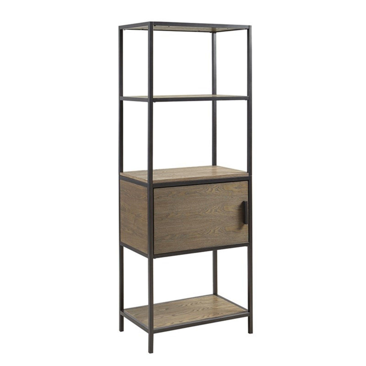 Darley - 3 Shelf Bookcase With Storage Cabinet - Gray