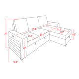 Montero - Sofa With Pull Out Bed, Drop Down Table, USB And Cup Holders, Storage Chaise - Charcoal Black
