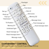 Adjustable Bed Frame With Massage Head & Foot Incline, Wireless Remote, USB Ports, LED Night Light