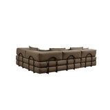 Modular L Shaped Floor Living Room Sofa Set With 6 Pillows