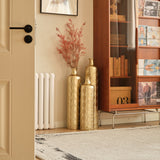 Floor Metal Vases Decorated White Metal Vases (Set of 3) Gorgeous Home Decoration Large Glazed Metal Vases - Golden