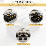 Lift Top Coffee Table With 4 Storage Stools