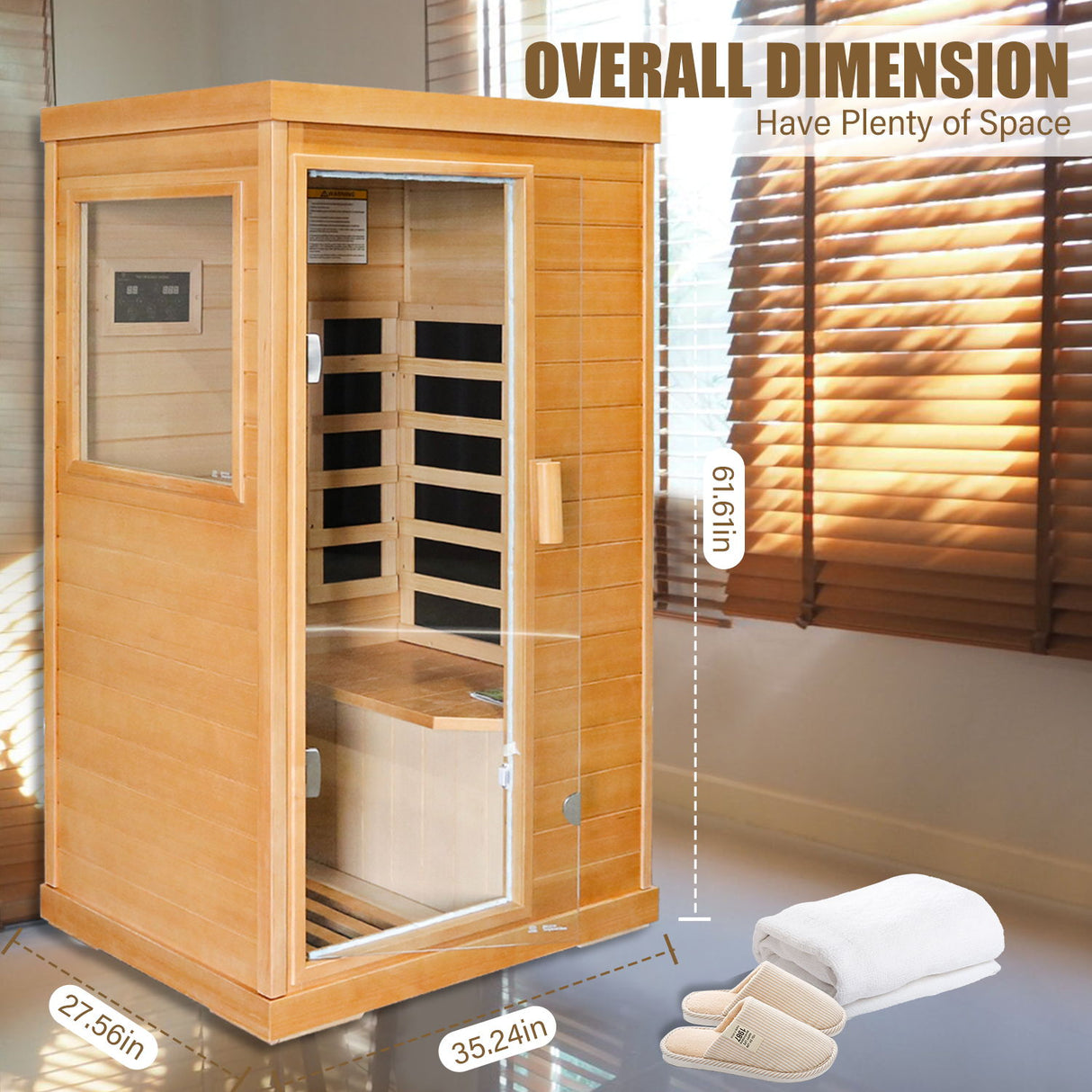 Infrared Sauna Room Single Room - Natural
