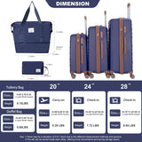 5 Piece Set Hardshell Carry On Luggage Set With Tsa Lock