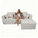 Modular Corner Sofa With Soft Linen Fabric