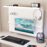 Clamp On Desk Pegboard With Single Monitor Stand