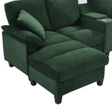 Modern U-Shaped Sectional Sofa With Storage Ottomans