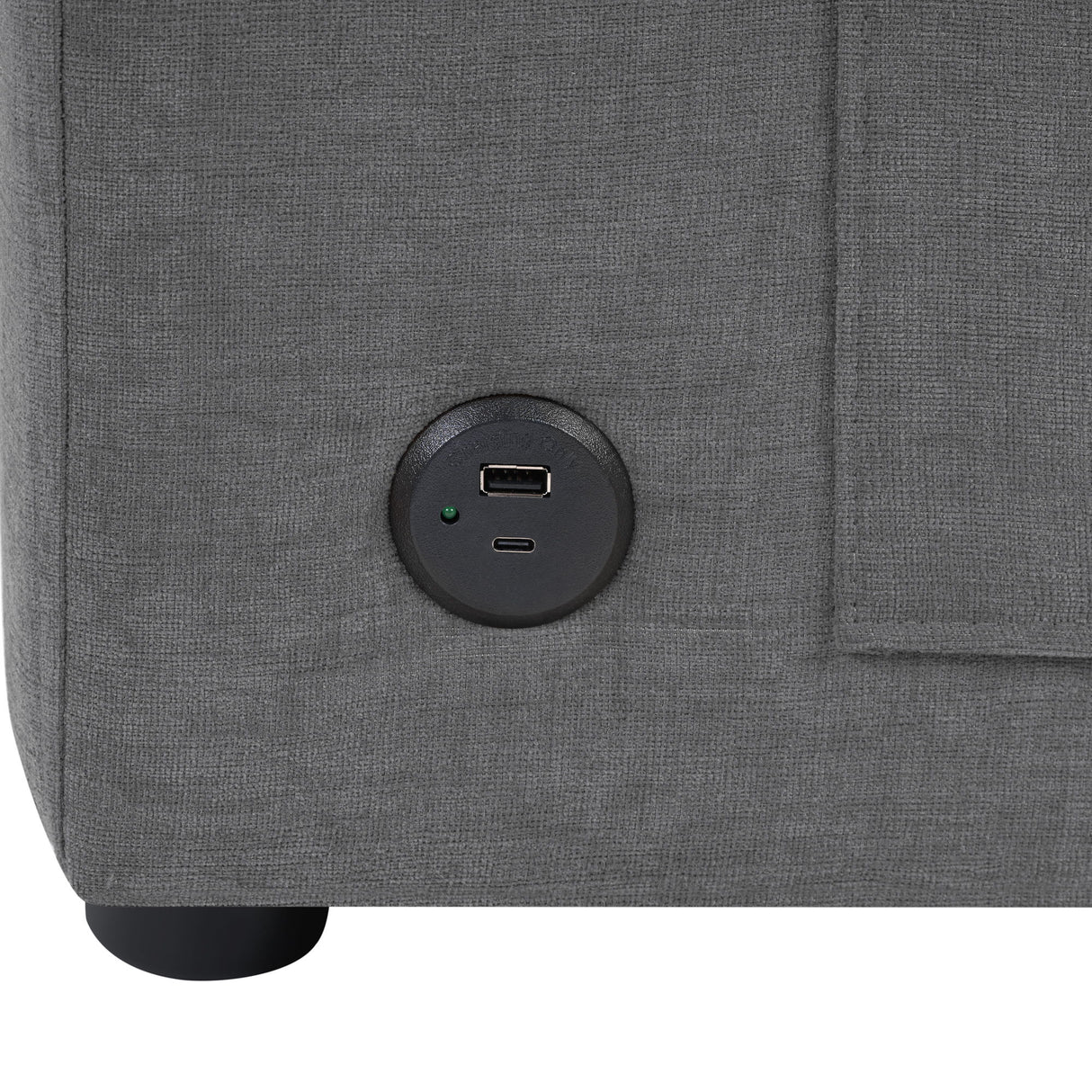 Modern L-Shaped Sectional Sofa With Curved Chaise, USB Ports, And Side Storage Pockets