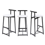 Modern Bar Stools With Backrest For Kitchen (Set of 3)