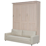 Queen Size Murphy Bed With Sofa And LED - Beige