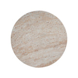 Stylish Outdoor / Indoor Lightweight Concrete Side Table With Travertine - Beige