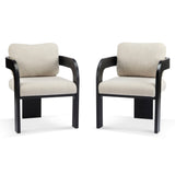 Dining Chairs With Pillow Back (Set of 2) - Beige / Black