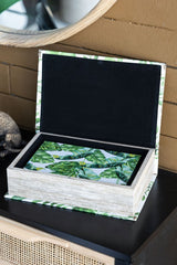 Botanical And Book Boxes (Set of 2) - White / Green
