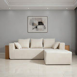 Modular Corner Sofa With Soft Linen Fabric