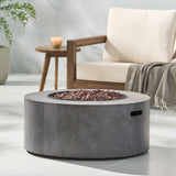 Round Iron Fire Pit With 40,000 Btu