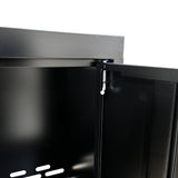 Steel Filing Cabinet With Compartments For Office Use, Storage, File Storage, Archives, And High And Low Cabinets - Black / Red