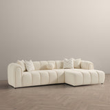 Beatrice - Modern Tufted Right Sectional Sofa - Ivory