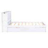 Storage Platform Bed With Pull Out Shelves And Trundle
