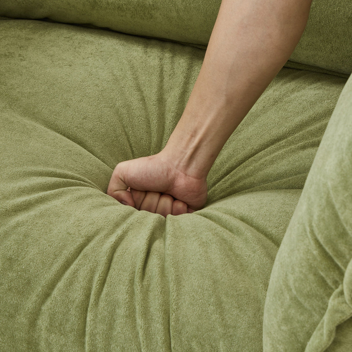 Modern Cozy Upholstered Armchair Sofa With Movable Ottoman