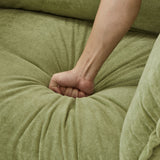 Modern Cozy Upholstered Armchair Sofa With Movable Ottoman