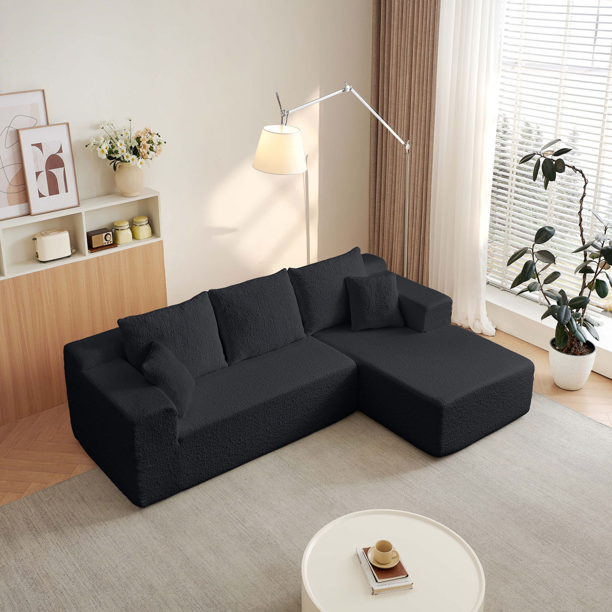 Modular Cloud Sectional Couch With L Shape Chaise, Deep Seat