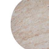 Stylish Outdoor / Indoor Lightweight Concrete Side Table With Travertine - Beige