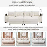 Modern Style Loveseat Sofa Sectional Sofa Couch With Storage Space, A Movable Ottoman, Two USB Ports, Two Cup Holders, A Phone Holder For Living Room