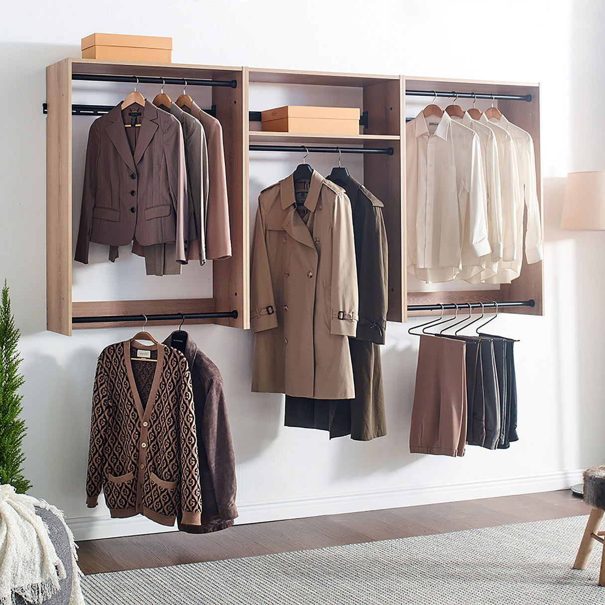 Devi - Wall Mounted Wood Closet System