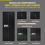 Steel Filing Cabinet With Compartments For Office Use, Storage, File Storage, Archives, And High And Low Cabinets - Black / Red