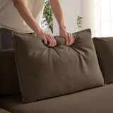 Modular L Shaped Floor Living Room Sofa Set With 6 Pillows