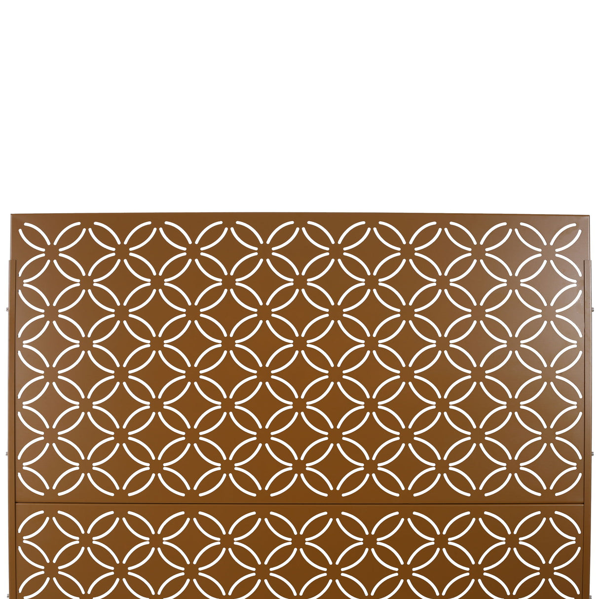 Freestanding Decorative Privacy Screen For Deck Balcony Patio, Metal Privacy - Brown