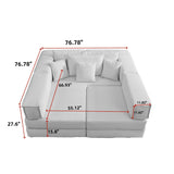 Modular L Shaped Floor Living Room Sofa Set With 6 Pillows