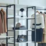 Fiona - Freestanding Walk In Wood Closet System & Metal Frame Melamine - White