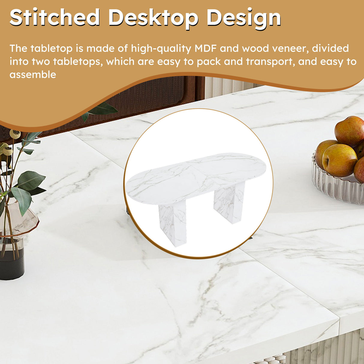 Oval Dining Table - White