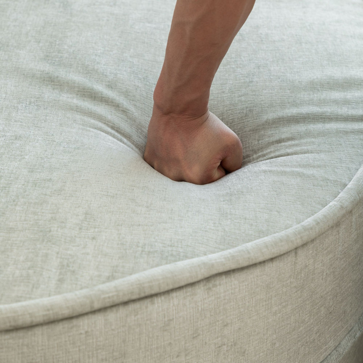 Modern Oversized Round Barrel Accent Chair With Ottoman