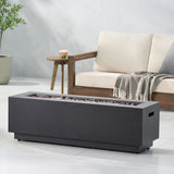 Modern Rectangular Iron Fire Pit 50,000 Btu