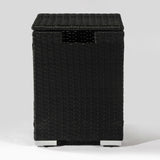 32" Propane Gas Fire Pit Table With Propane Tank Cover, 50000 Btu Rectangular Steel Fire Pit With Beautiful Wicker Base