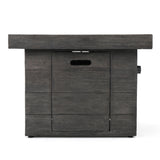 Anchorage - Wood Square Fire Pit 40, 000 Btu - Gray