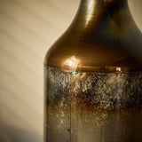 Modern Droplet Shaped Floor Vase Set, Glazed Metal Decorative Vases 3 Piece Home Accent For Living Room - Gold / White