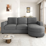 Modern L-Shaped Sectional Sofa With Curved Chaise, USB Ports, And Side Storage Pockets