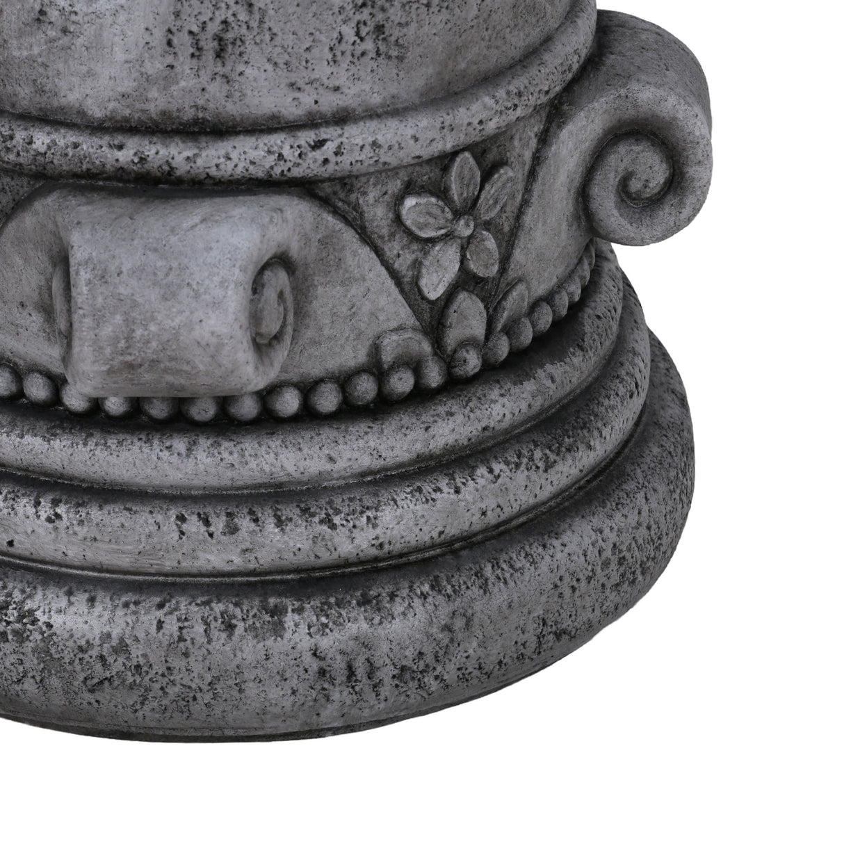 Outdoor End Table, Round Side Table For Patio And Garden - Antique Gray