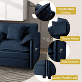Oversized Chair With Movable Ottoman, Soft Upholstered Lounge Chair
