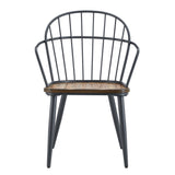 Contemporary Indoor Dining Set With Metal Legs, Birch, And Metal - Black / Natural