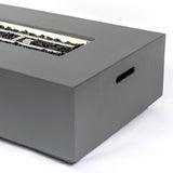 Volon - Rectangular Fire Pit Table, Propane Powered, 50,000 BTU - Light Gray