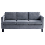 L-Shaped Sectional Sofa With Padded Cashmere, Space Saving Design For Living Rooms & Apartments - Gray