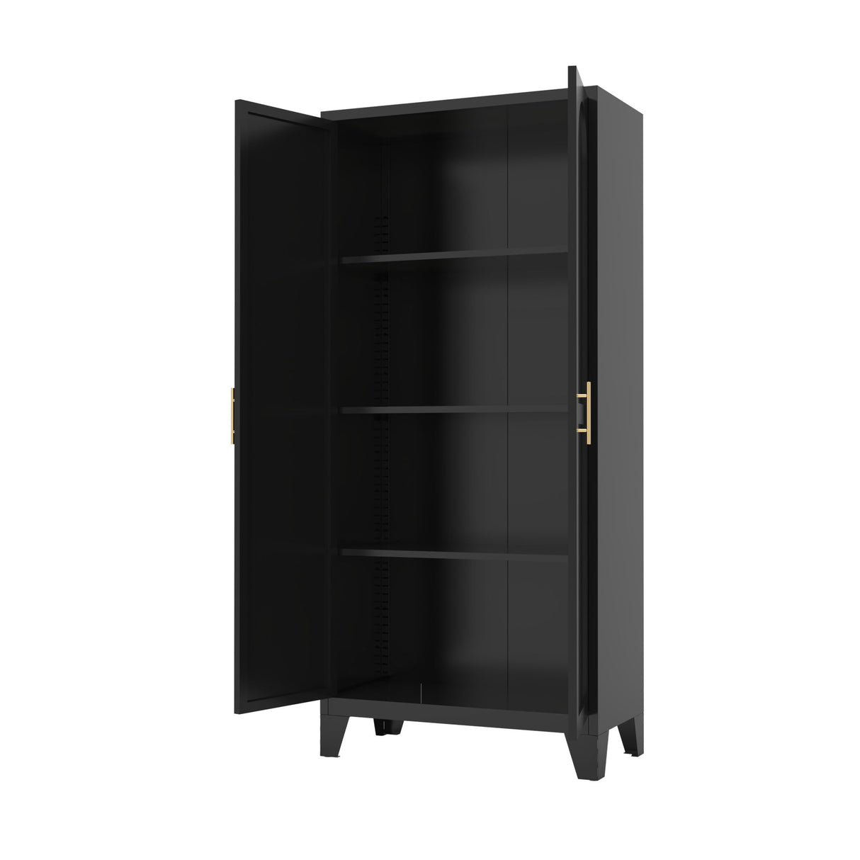 Shapely Doors Cabinet, Metal Storage Cabinet With Doors And Adjustable Shelves