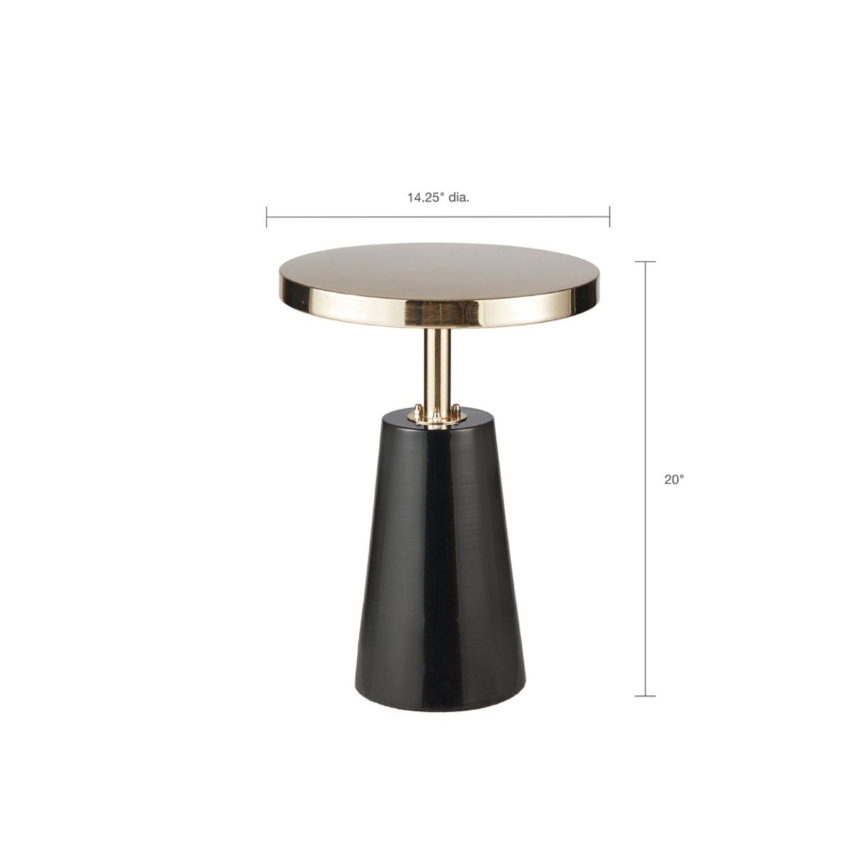 Accent Table Elegant Design Metal Round - Black / Gold