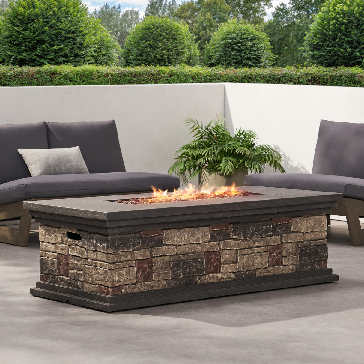 Fire Pit With Lightweight Concrete And Steel Frame