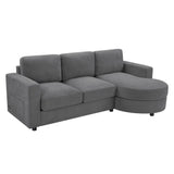 Modern L-Shaped Sectional Sofa With Curved Chaise, USB Ports, And Side Storage Pockets